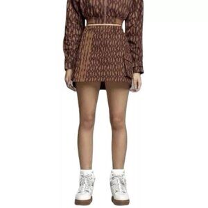 Adidas Women's Ivy Park Brown Red Monogram Skirt Size XS HB8426